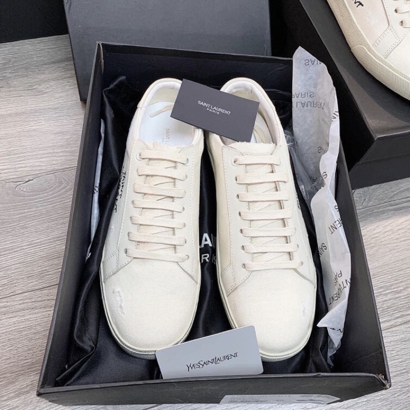 Giày Sneaker Sant Lauren Classic Kem Lai Au