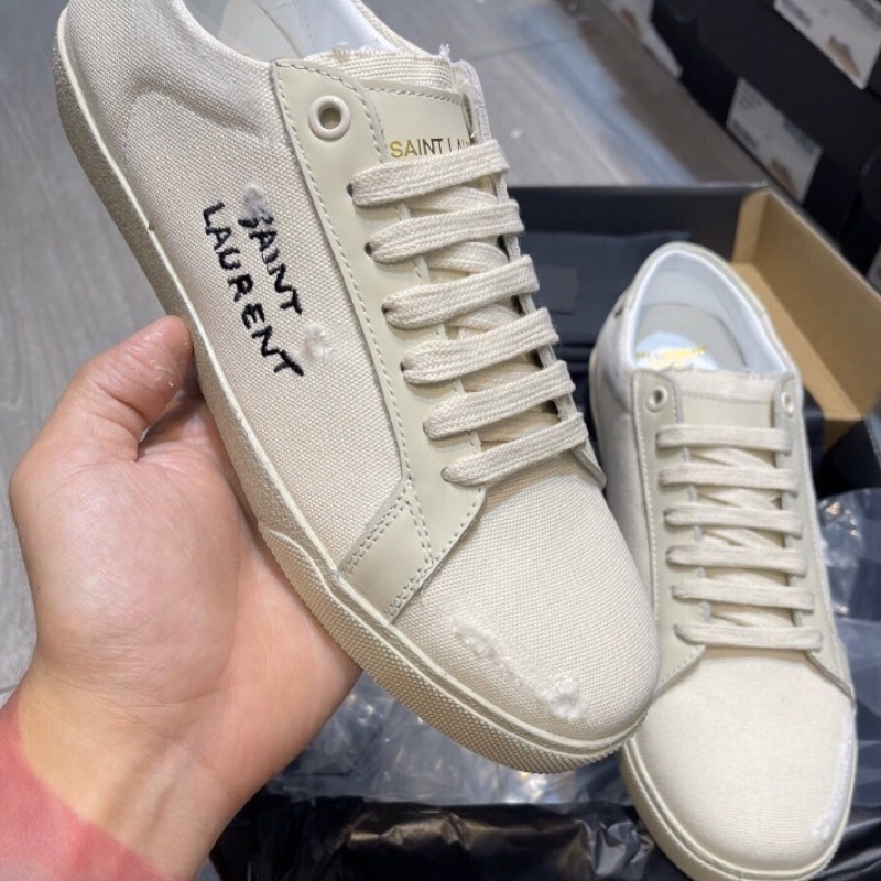 Giày Sneaker Sant Lauren Classic Kem Lai Au