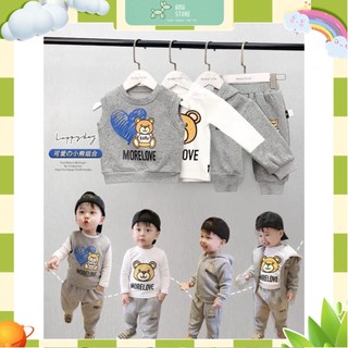 Set 4in1 cho bé trai và bé gái, bộ nỉ dài tay 4 món cho bé anh store