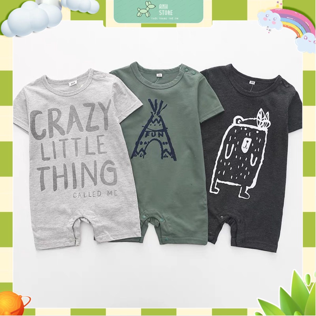 Bộ Body Crazy Cho Bé Trai Và Bé Gái Bộ Liền Thân Cho Bé Chất Thun Cotton Mát Mẻ Thời Trang Trẻ Em Anh Store