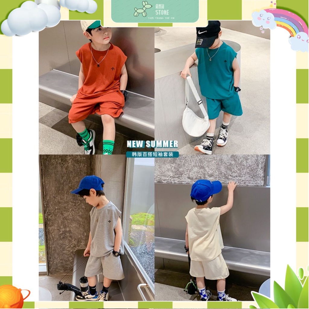 Bộ Ba Lỗ Star Trẻ Em, Bộ Sát Nách Cho Bé Trai Và Bé Gái Chất Liệu Cotton Mềm Mịn Thoáng Mát Anh Store