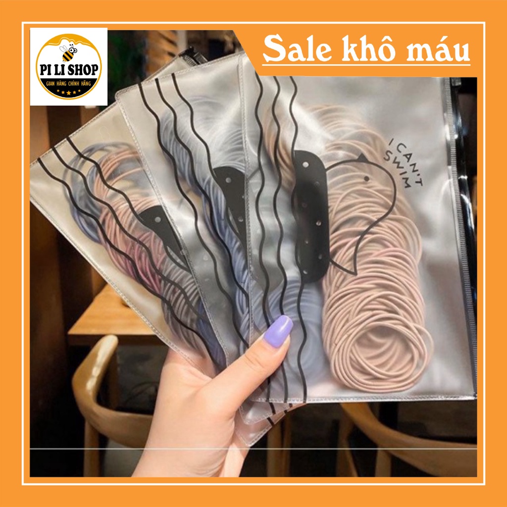 SET 100 DÂY thun cột tóc / chun cột tóc mix 5 màu bền đẹp