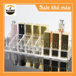Khay đựng son mica trong suốt cao cấp 24 ô loại dày