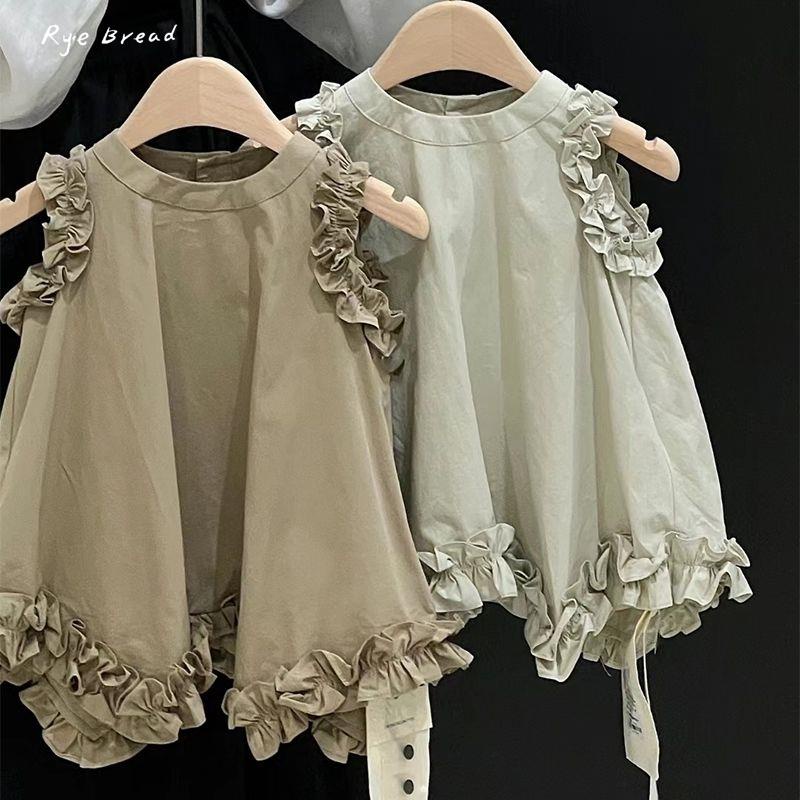Đầm Không Tay Dáng Rộng Phong Cách Hàn Quốc Dành Cho Bé Gái