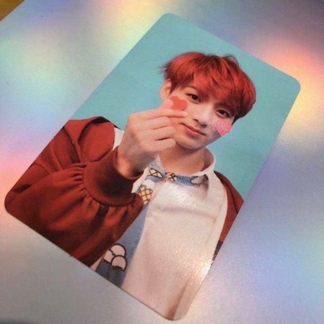 Card Taekook má tim - thẻ bài bo góc in hình Jungkook BTS chính hãng
