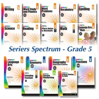 Phân loại 20q Grade 5 - Spectrum: Math, Reading,Cursive Handwriting, Geography, Science, Place Value & Decimals,...