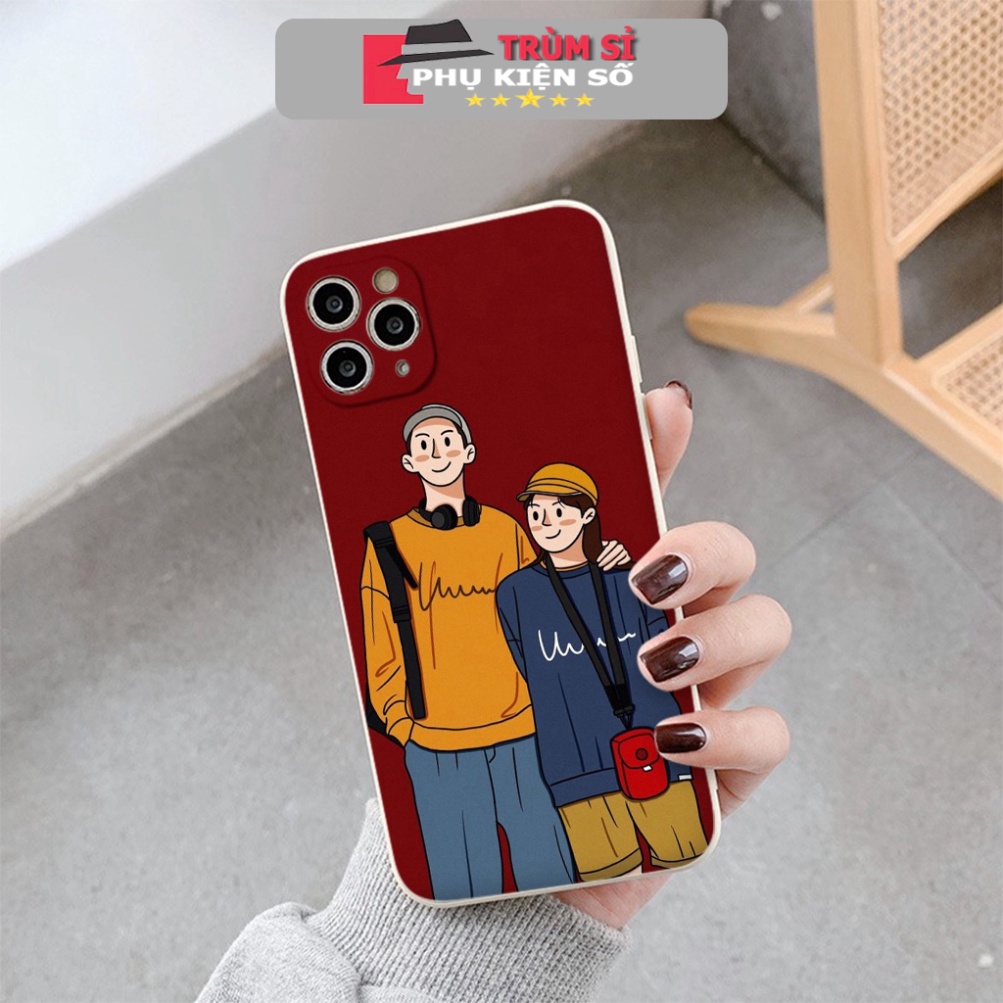 Ốp iphone Cặp đôi áo mũ vàng nền đỏ siêu xinh Apple ip Case 7+ 8 plus 12 Pro max 11 Pro X XS MAX XR 14 13pro prm e5455 T