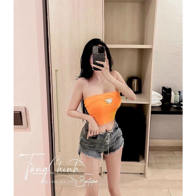 ÁO ỐNG PRA.DA Chất Thun Borip dày dặn, ôm dáng trẻ trung sành điệu