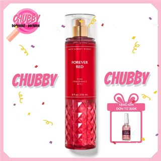 𝙘𝙝𝙪𝙗𝙗𝙮 - xịt thơm toàn thân bath & body works -forever red