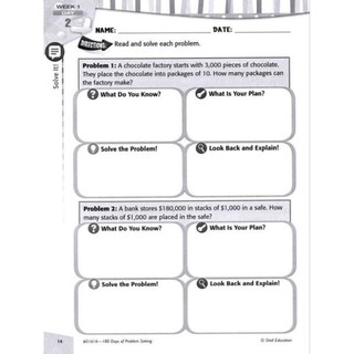 180 Days of Problem Solving  - Từ Grade K,1,2,4,5,6 (khổ A4)