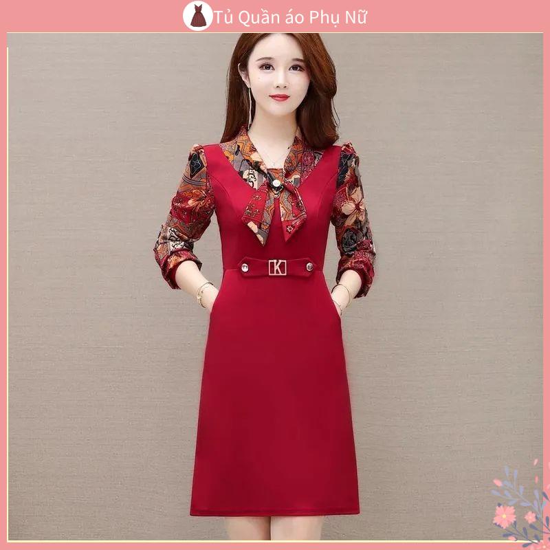 M Đầm Mùa Thu D - I Tay Ng N V Y Bi N H N P N Qu C Th I Trang Mới Dành Cho Bạn Nữ#Lò Xo Và Hot Mama & Hot Mama & Hot 39; s 39; s#Áo Dài Tay 39; s Phong Cách Phương Tây Giảm Cân Chống Tuổi Trung Bình