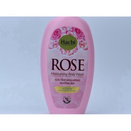 Sữa tắm hoa hồng dưỡng ẩm ROSE moisturizing body wach HAchi Vitamin B5 giúp da căng bóng mịn màng lưu hương thơm 650g