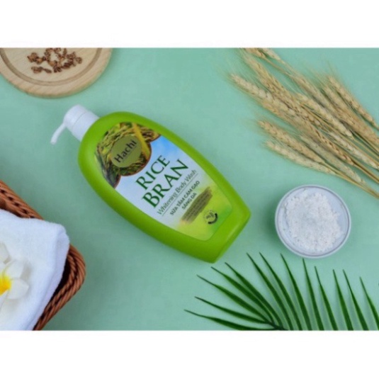 Sữa tắm gạo sáng da RICEBRAN body wash HACHI tinh chất cám gạo và bột yến mạch giúp da trắng sáng giảm thâm mụn 650g