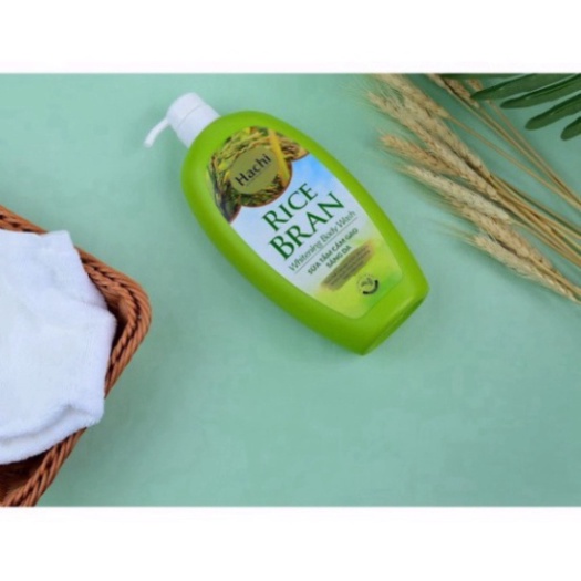 Sữa tắm gạo sáng da RICEBRAN body wash HACHI tinh chất cám gạo và bột yến mạch giúp da trắng sáng giảm thâm mụn 650g