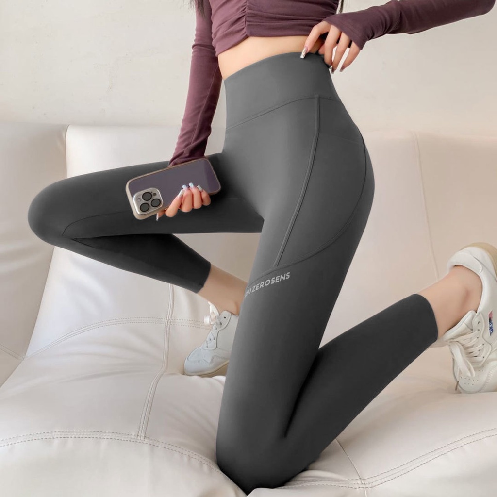 Quần Legging Thể Thao Có Túi In Chữ Thiết Kế Mới Thời Trang Mùa Xuân Thu Dành Cho Nữ
