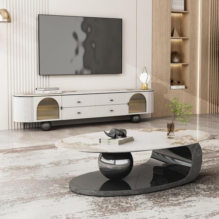 Bàn Trà Cao Cấp Fiona Mặt Đá Vân Mây Chân Inox Mạ PVD Cao Cấp Trang Trọng Nhập Khẩu (Ship Toàn Quốc) | BigBuy360 - bigbuy360.vn