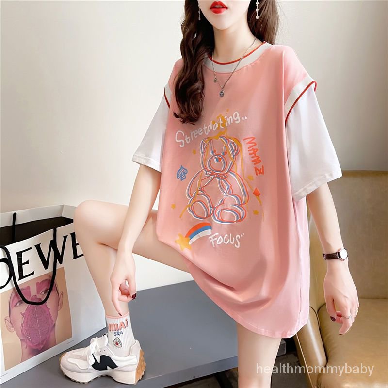 Trang Phục Cho Con Bú  Tay NgắnTÁo Sơ Mi  Lỏng Lẻo  Mẫu Dài Vừa Sau Sinh Áo Cho Con Bú