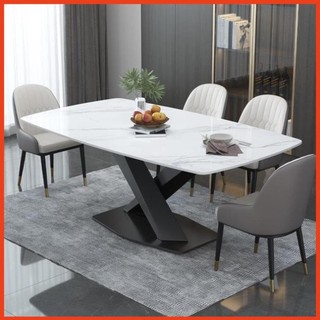 Bàn ăn chân chữ x inox vàng mạ pvd bề mặt đá ceramic cao cấp chống xước vân đá tự nhiên hàng nhập khẩu