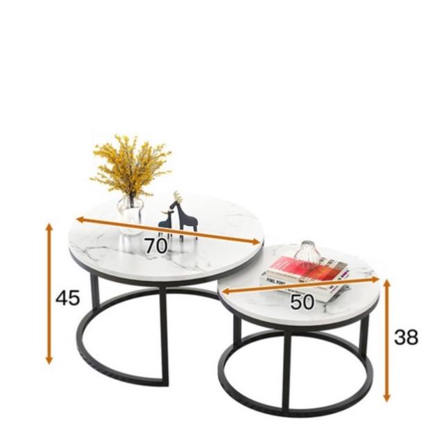 Bàn Trà Đôi Ngồi Bệt Phòng Khách Chất Liệu Đá Ceramic Chân Sắt Mạ Vàng PVD | BigBuy360 - bigbuy360.vn