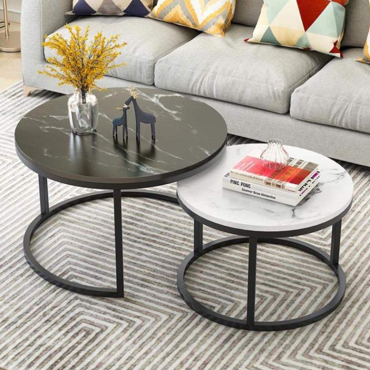 Bàn Trà Đôi Ngồi Bệt Phòng Khách Chất Liệu Đá Ceramic Chân Sắt Mạ Vàng PVD | BigBuy360 - bigbuy360.vn