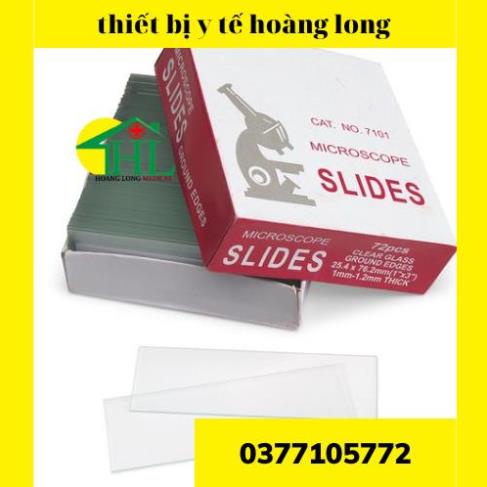 Lam kính hiển vi trong suốt 7102, mài mờ 7105 hộp 50 - 72 kính