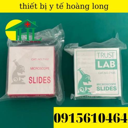 Lam kính hiển vi trong suốt 7102, mài mờ 7105 (hộp 50 - 72 kính)