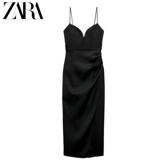 Zara Morocco full tag - đầm Zara Lụa satin Xẻ đùi Quyến Rũ Trẻ Trung YOKASL55