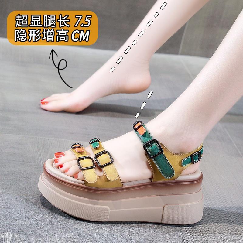 Giày Sandal Da Đế Xuồng Thời Trang Mùa Hè 2023 Cho Nữ