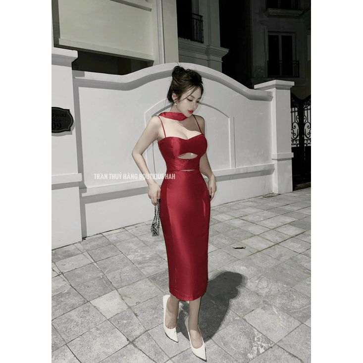 đầm ôm body khoét ngực cao cấp xinh sang chảnh hót ldt0123 .