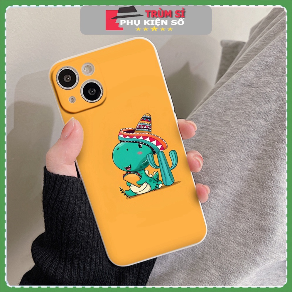 Ốp Điện Thoại Khủng long xanh cực kỳ cute đáng iu Cho iPhone 13 12 7 8 Plus X Xr Xs Max 11 12 Pro Max SE 2020 e5255 TSPK