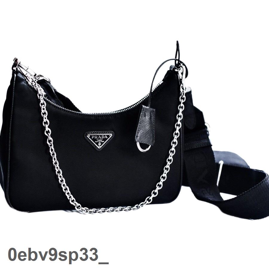 Siêu rẻ Túi xách Prada Hobo black Set túi xách Prada 2 chi tiết kèm ví nhỏ size 22 - ZENI.STORE