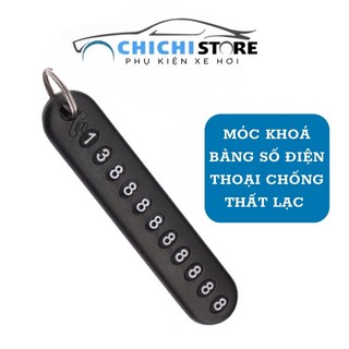 Móc khoá bảng số điện thoại chống thất lạc dành cho ô tô xe máy ChiChi