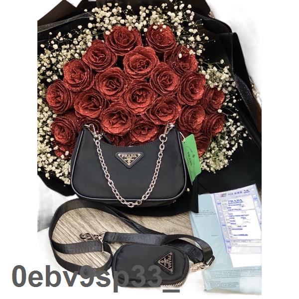 Hàng Mới Túi prada dù size 18 dây bản nhỏ kèm ví