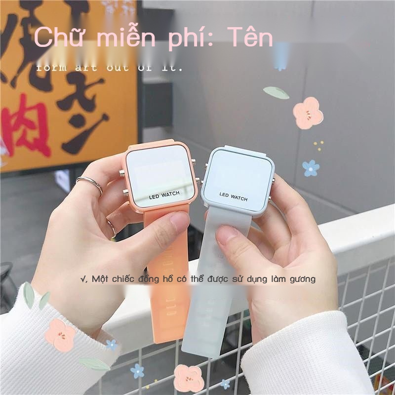 ✨Ins Đồng Hồ Điện Tử Màn Hình LED Kỹ Thuật Số Hiển Thị LED Phong Cách ins Hàn Quốc Đơn Giản Dành Cho Học Sinh Nam Nữ