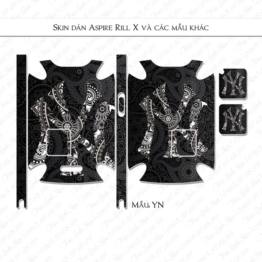 Skin decal dán Riil X mẫu YN (dễ dán, đã cắt sẵn)