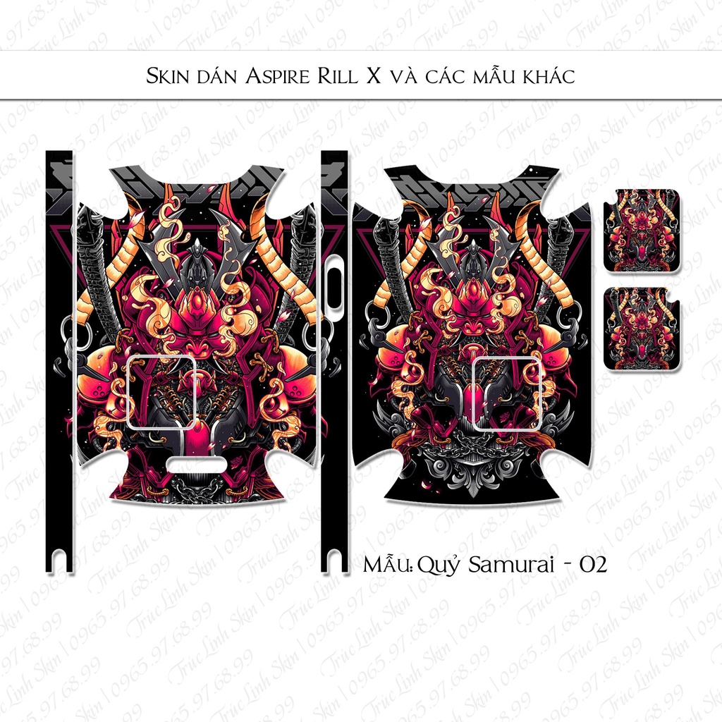 Skin decal dán Riil X mẫu Quỷ Samurai 02 (dễ dán, đã cắt sẵn)