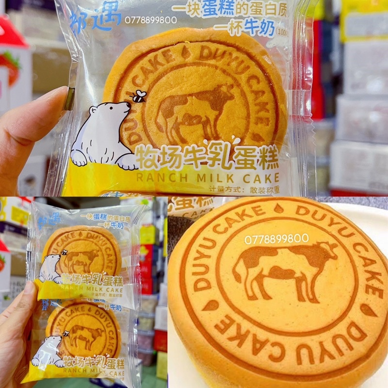 1 cái Bánh bông lan tròn phô mai bò sữa lớn duyu