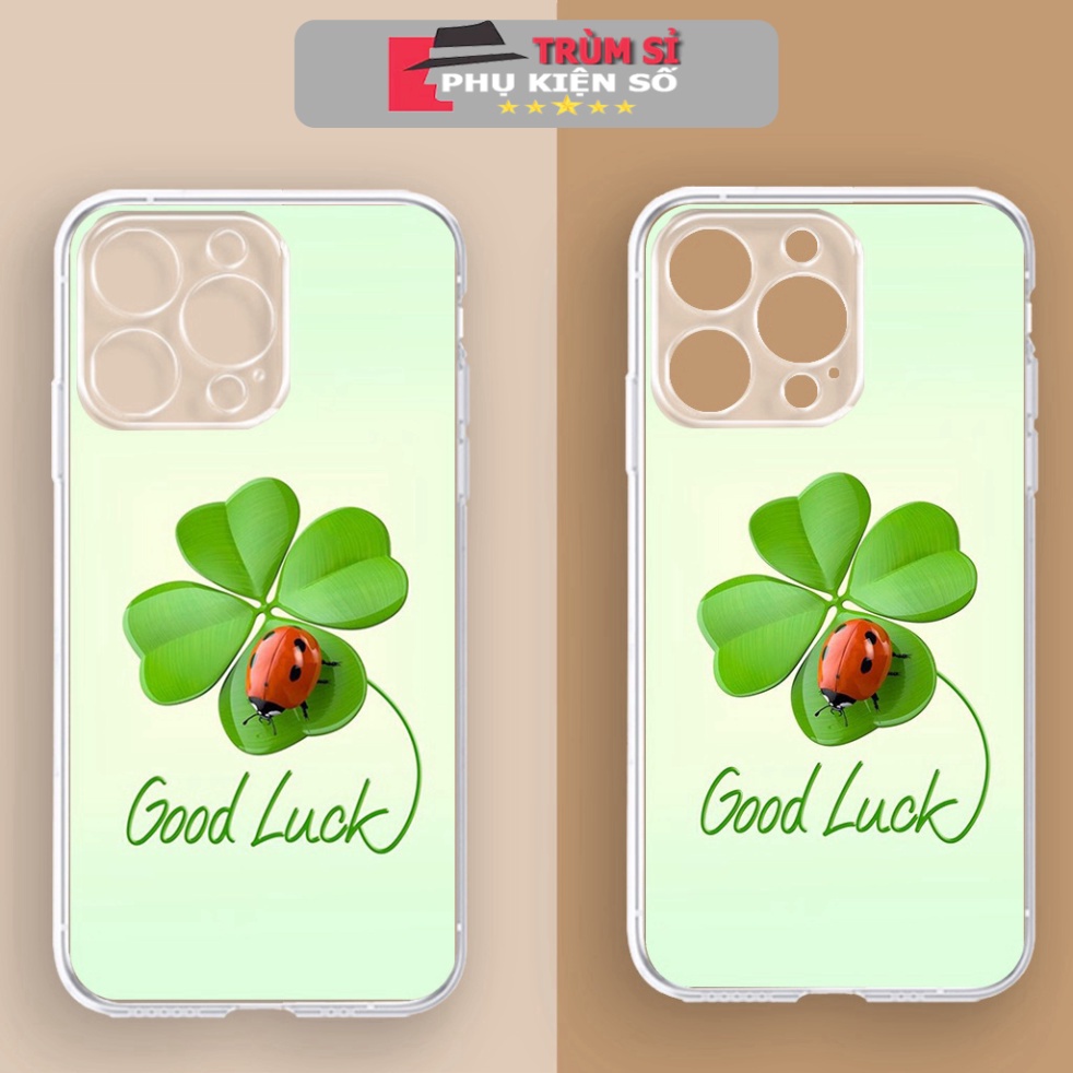 Ốp điện thoại cỏ 4 lá may mắn cho Iphone 13 promax pro 7/8 plus 11 promax 11 X XS Max 12 pro Max pro XR u699 TSPKS30