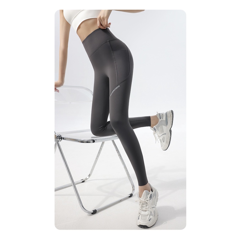 Quần Legging Thể Thao Có Túi In Chữ Thiết Kế Mới Thời Trang Mùa Xuân Thu Dành Cho Nữ