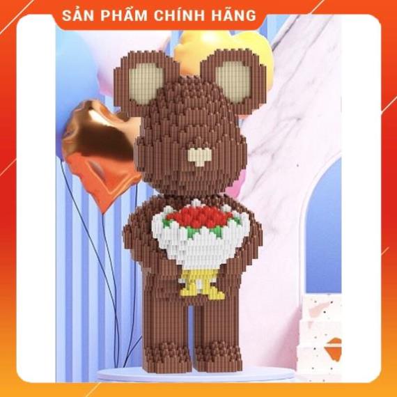 Lego Lắp Ráp Gấu Bearbrick Size 35cm🌈 Đồ Chơi Xếp Hình Gấu Size To