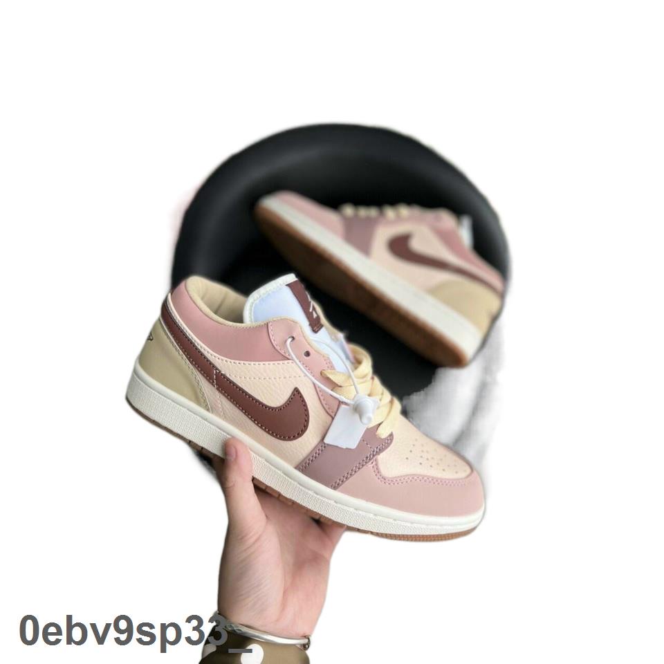 Giày Thể thao Jordan Hồng đất cổ thấp , Giày jordan 1 nữ màu hồng tím trà sữa bản đẹp