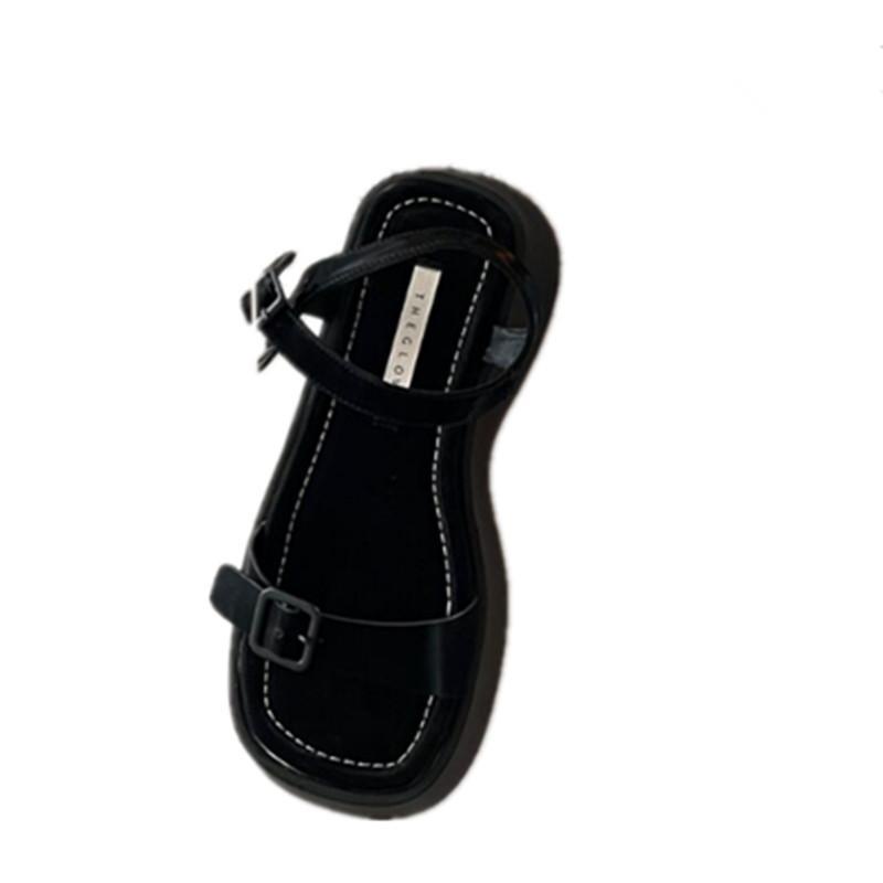 Giày Sandal Đế Xuồng Dày Dặn Hở Mũi Màu Bạc Thời Trang Hàn Quốc 2023 Cho Nữ
