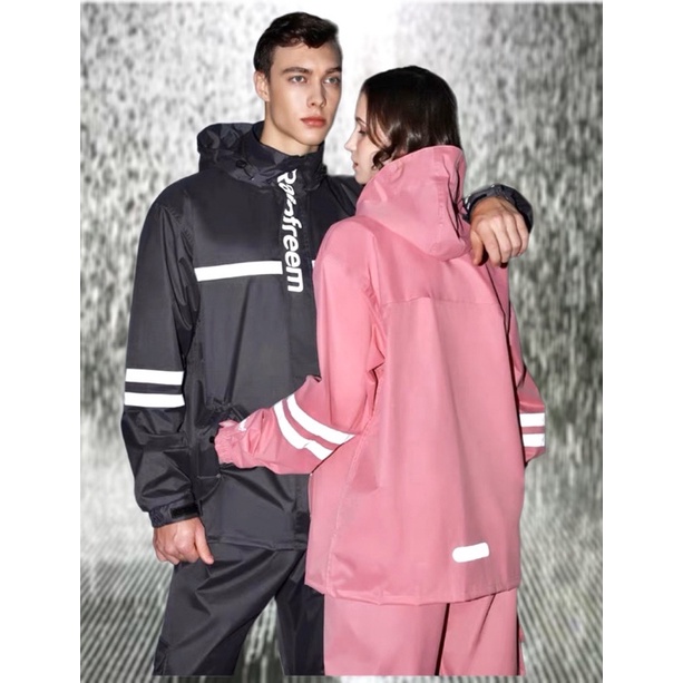 Áo Mưa Thời Trang Cao Cấp có phản quang Cỡ Đại 4XL,5XL_40-120kg Chống Thấm Nước TUYỆT ĐỐI Bộ Quần Áo Mưa Người Lớn TQ01