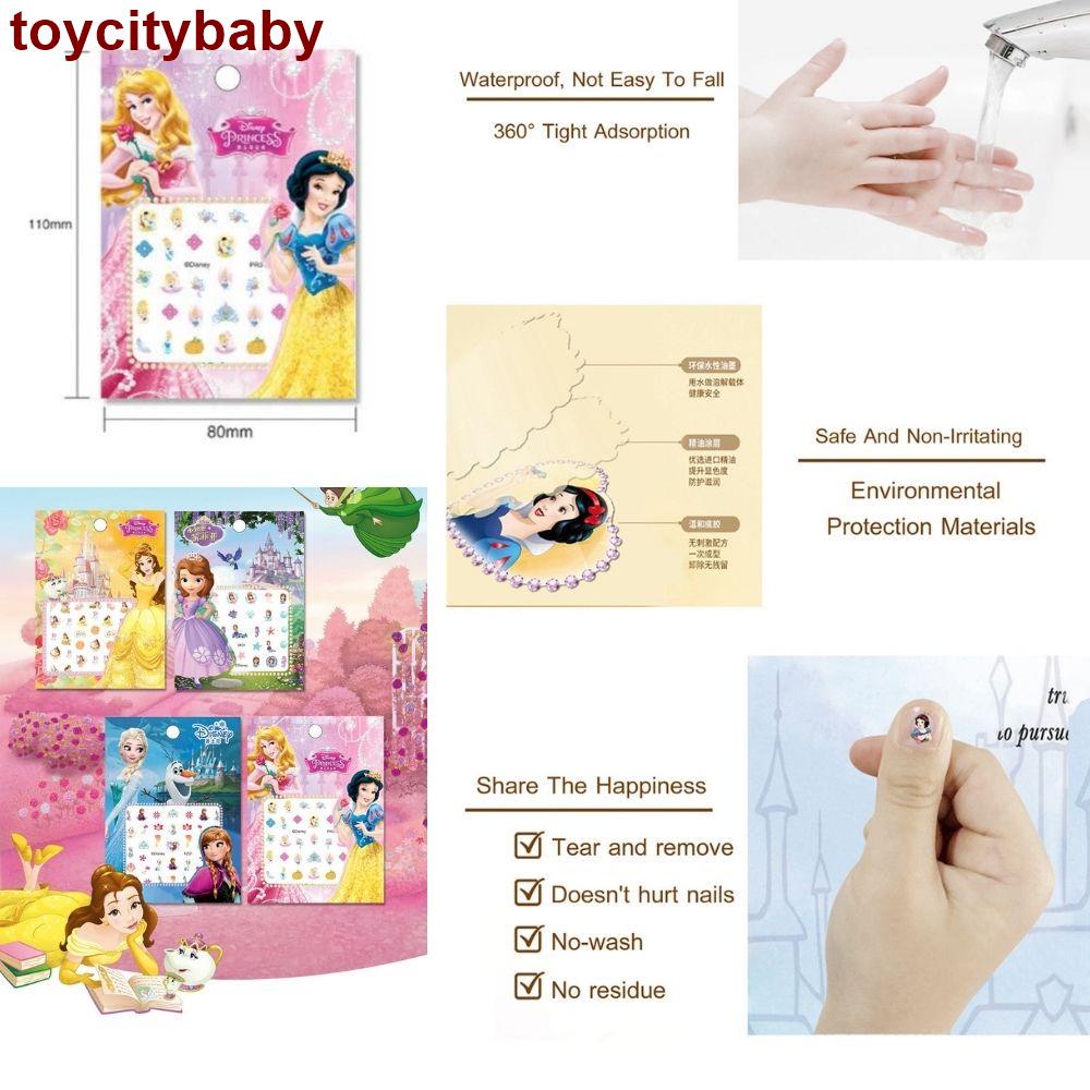 1 Tấm Hình Dán Móng Tay Công Chúa Dễ Thương Cho Bé Gái