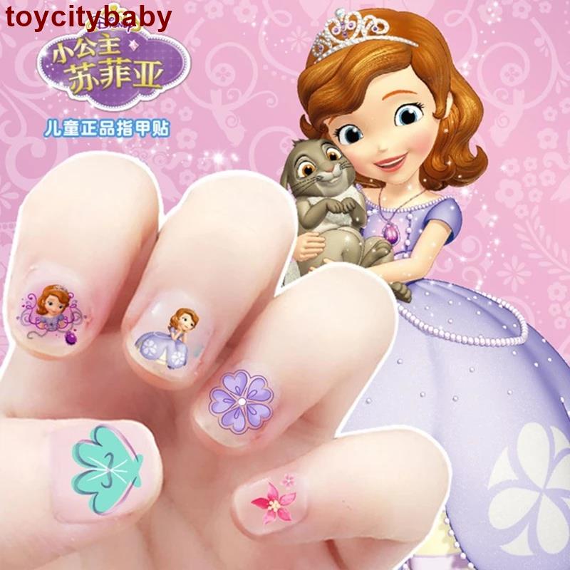 1 Tấm Hình Dán Móng Tay Công Chúa Dễ Thương Cho Bé Gái