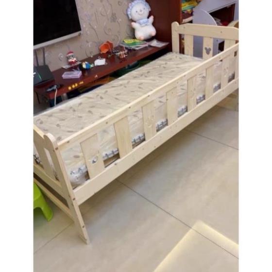 Giường Gỗ Cho Bé , Giường Ngủ Trẻ Em Gỗ Thông Tự Nhiên Kích Thước 150x70x40cm &128X60X40cm