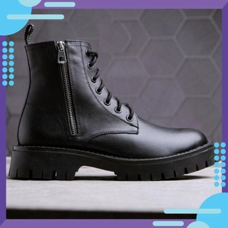 Giày combat boots da bò thật loại 1 bảo hành 12 tháng