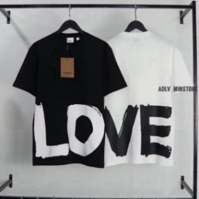 Áo phông nam nữ Burberry chữ LOVE áo phông cộc tay cổ hình tròn trụ chất vải cotton dày dặn | BigBuy360 - bigbuy360.vn