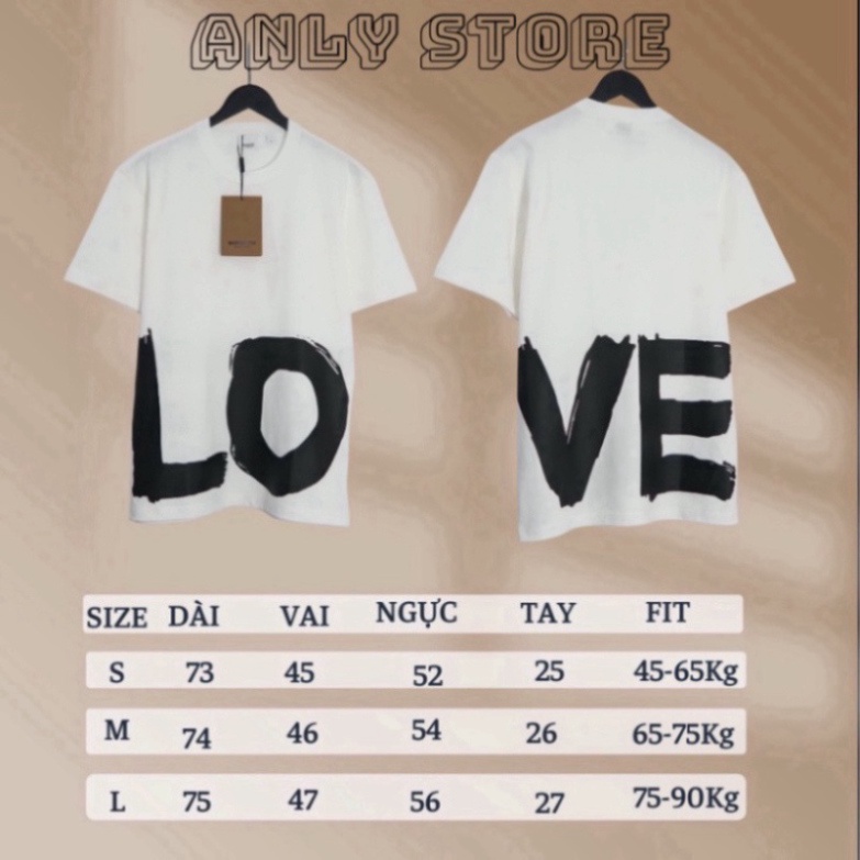 Áo phông nam nữ Burberry chữ LOVE áo phông cộc tay cổ hình tròn trụ chất vải cotton dày dặn | BigBuy360 - bigbuy360.vn