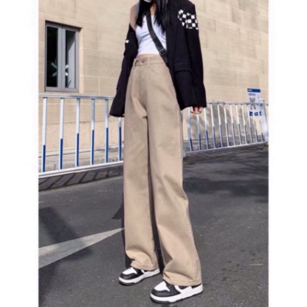 Quần Baggy dài nam nữ jean Ống Suông Rộng Hot Trend